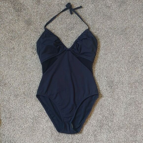 New With Tag Bleu Rod Beattie Size 4 Don't Mesh With Me One-piece Black Swimsuit - Picture 6 of 13